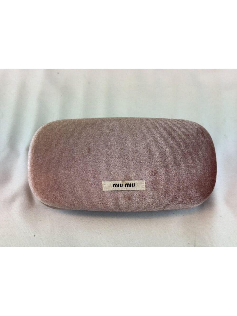 MIU MIU AUTHENTIC EYEGLASSES GLASSES HARD LARGE VELVET PINK CLAMSHELL ONLY